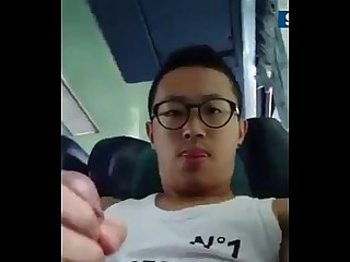 Specsaddicted Taiwanese guy jerking off on bus